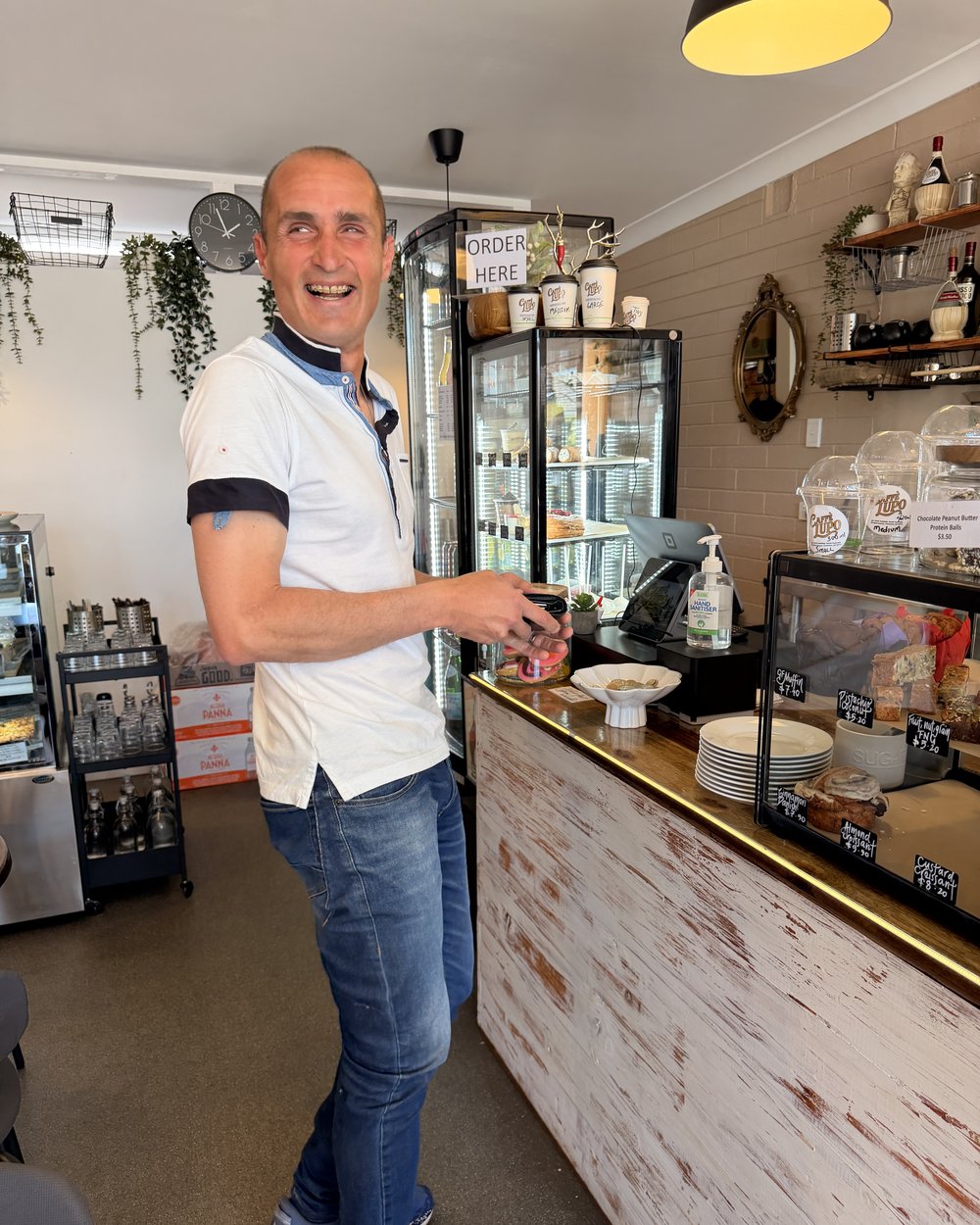 Peter Varricchio at a local cafe