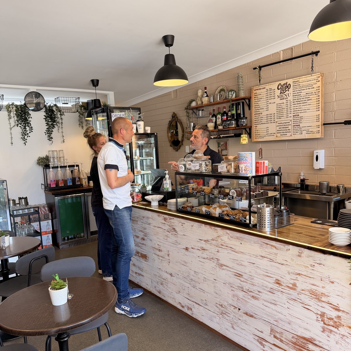 Peter at the counter of Caffè Lupo